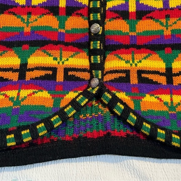Vintage Hasting & Smith Ethnic Geometric Colorful Acrylic Vest Size Medium - Picture 9 of 11